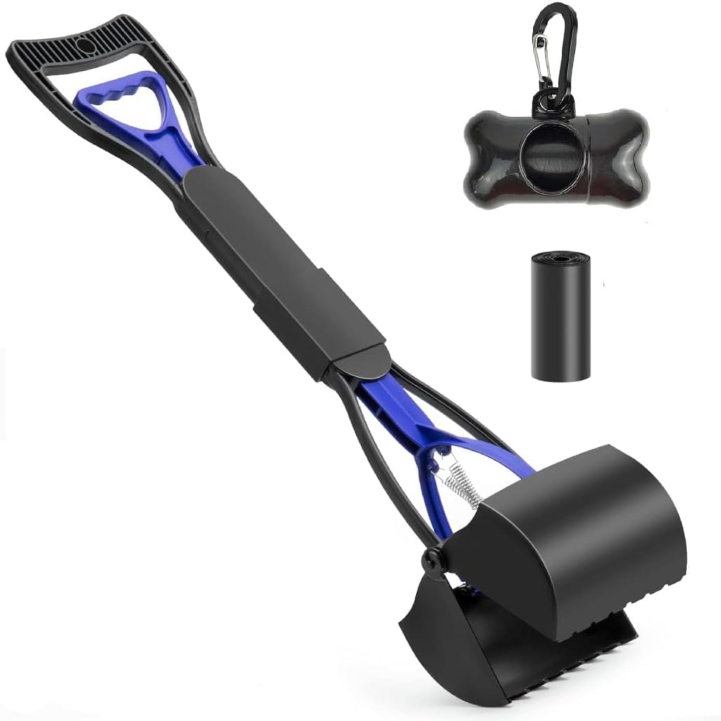 Long Handle Poop Scooper with Bone-shaped Bag Dispenser