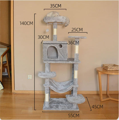 Multi-Level Cat Tree with Condo, Hammock & Sisal Scratching Posts - All Goodz ZA