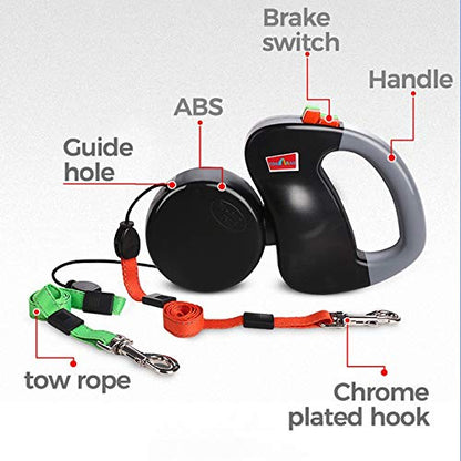 Dual Retractable Dog Leash for Two Dogs - All Goodz ZA