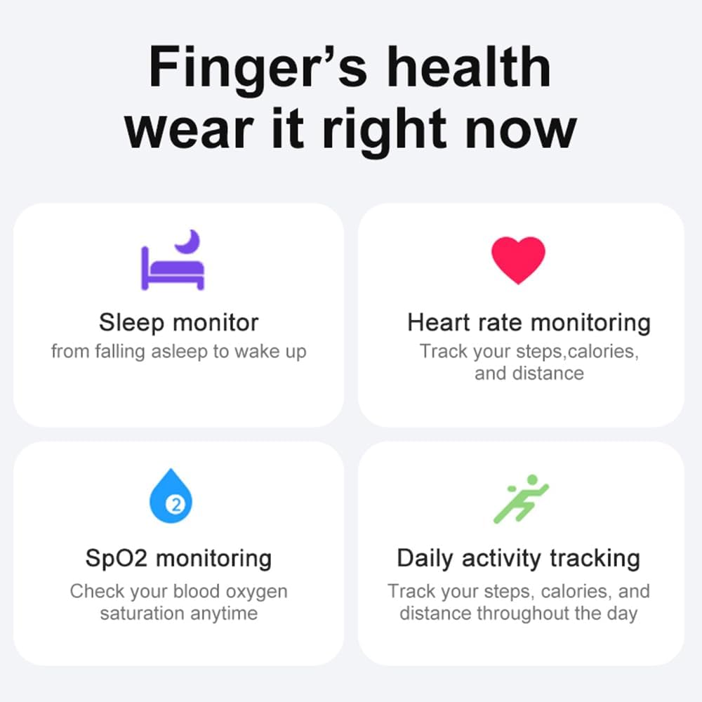 Smart Health Ring with Heart Rate, Sleep & Step Tracker | Wireless Charging Case - All Goodz ZA