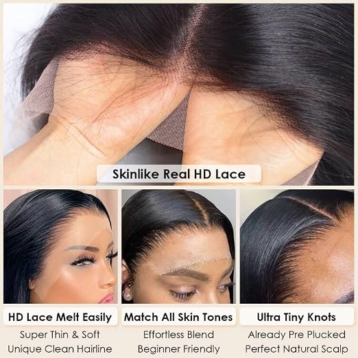 Glueless Straight Bob Wig, 10–12 Inch | Black or Grey