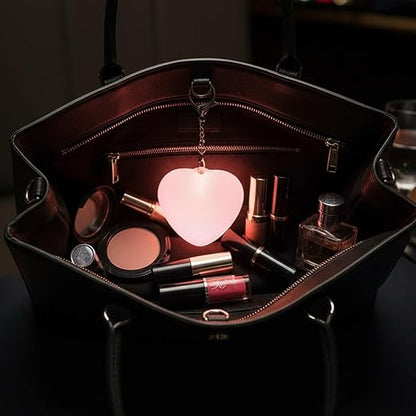 Rechargeable Heart Handbag Light | Pink Bag Keychain Light