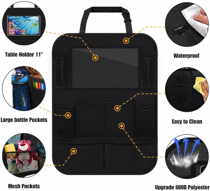Kids Car Backseat Organiser with LCD Drawing Tablet - All Goodz ZA