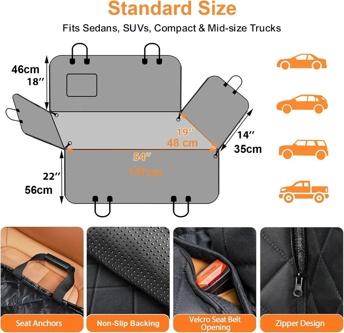 Dog Car Seat Cover & Hammock with Storage Pockets - All Goodz ZA