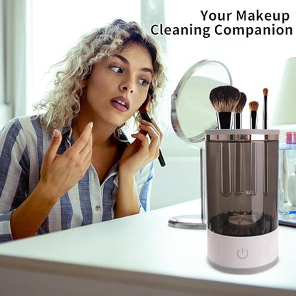 LED Makeup Mirror & Electric Brush Cleaner Kit | Pink or White