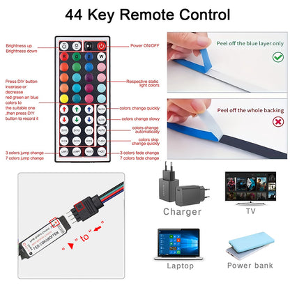 RGB LED Strip Lights with IR Remote Control – USB Powered | 1m to 20m - All Goodz ZA