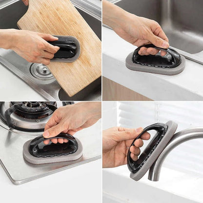 2-in-1 Magic Nano Emery Cleaning Sponge – Scrub & Knife Sharpener with Ergonomic Handle - All Goodz ZA