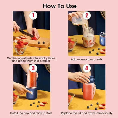 Portable USB Mini Blender Juicer Cup – 6-Blade Personal Smoothie Maker - All Goodz ZA