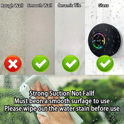 Mini Waterproof Bluetooth 5.0 Speaker – IPX4, Suction Cup & Built-in Mic - All Goodz ZA