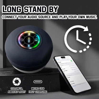 Mini Waterproof Bluetooth 5.0 Speaker – IPX4, Suction Cup & Built-in Mic - All Goodz ZA