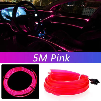 5M Car Interior LED Neon Strip Light – USB & Cigarette Lighter | 10 Colours - All Goodz ZA