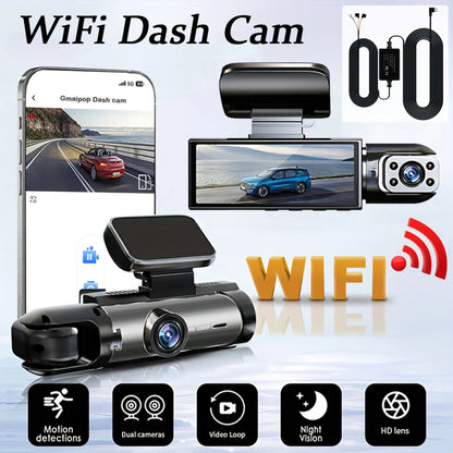 1080P WiFi Dual Lens Dash Cam – Front & Interior | Night Vision, Loop Recording - All Goodz ZA