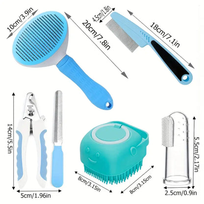 9-in-1 Pet Grooming Kit | Brush, Nail Clipper & Bath Scrubber - All Goodz ZA