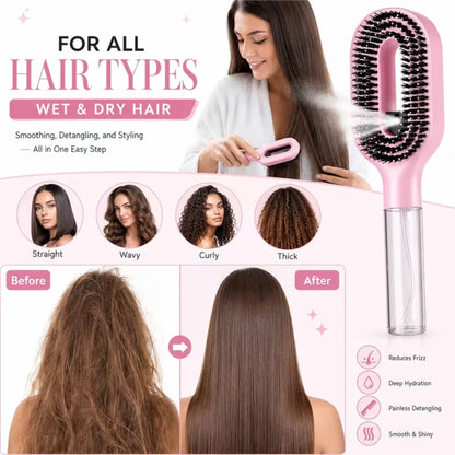 Pink Misting Hair Brush Set | 2-Piece or 4-Piece