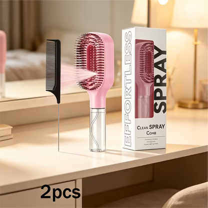 Pink Misting Hair Brush Set | 2-Piece or 4-Piece